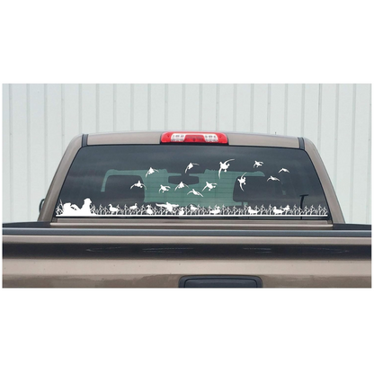 Duck Hunting Field Scene Window Decal Kit – Hunting Truck Rear Window Sticker Kit – 1703