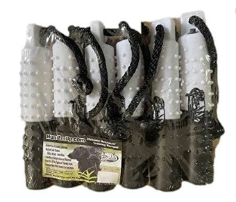 HuntEmUp Large Plastic Dog Training Bumper with Throw Rope and Air Valve White and Black 6pc