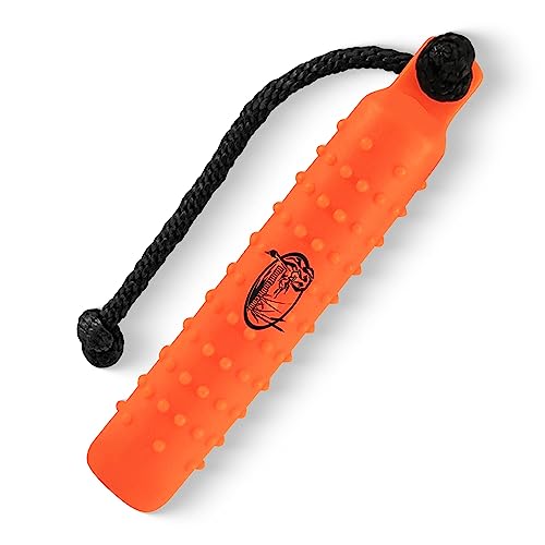 HuntEmUp Large Plastic Dog Training Bumper with Throw Rope and Air Valve  Orange 6pc