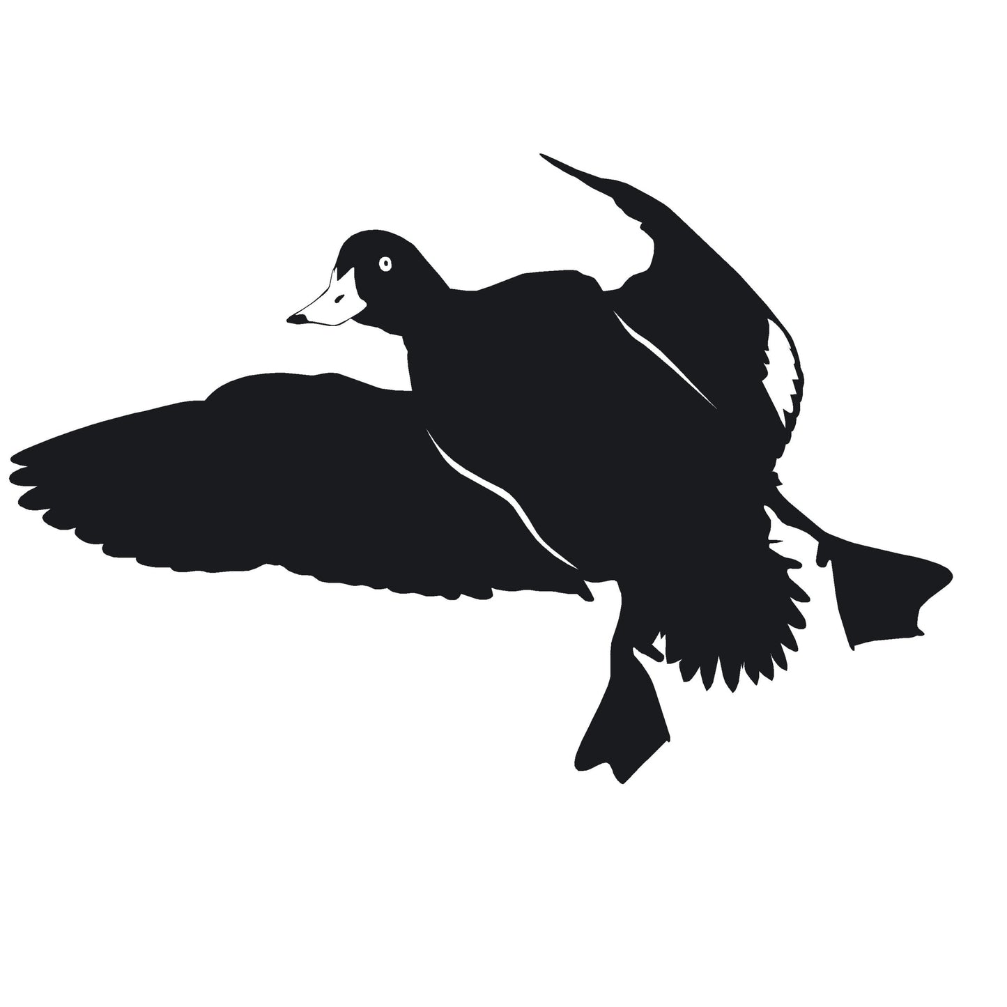Flying Duck Cupped and Feet Down Hunting Decal – Duck Flying Cupped and Feet Down Hunting Sticker – 7041