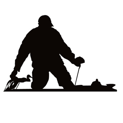 Duck Hunter Putting Out the Decoys Hunting Decal – Putting Out the Decoys Waterfowl Hunting Sticker – 7097