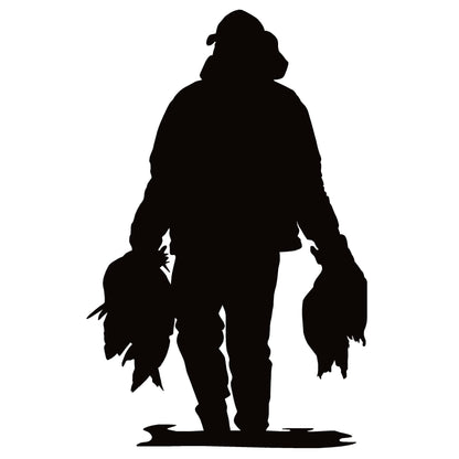 Waterfowl Hunter Carry Handful of Birds Decal – Duck Hunter Carrying Waterfowl Sticker – 7098