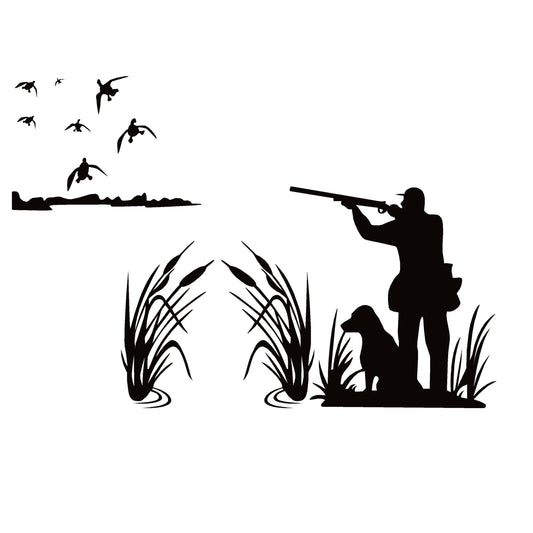DUCK HUNTER IN FIELD SCENE Decal – Premium Outdoor Sticker for Enthusiasts