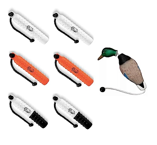 HuntEmUp Hunting Dog Training Equipment -  3 inch Plastic Bumpers With Throw Ropes 6 pc + Fowl Dead Mallard Dummy