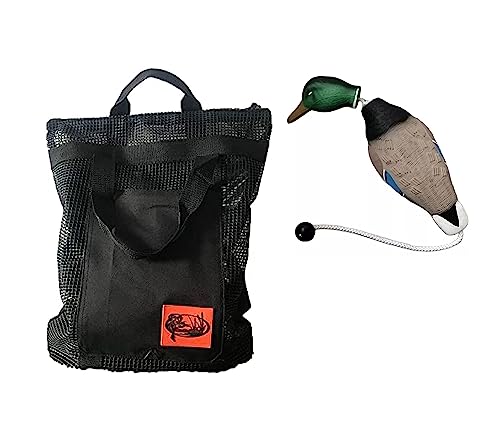 HuntEmUp Hunting Dog Essentials Training Kit - Premium Dog Duck Bumper Retriever Fowl Dead Mallard + Mesh Bumper Bag