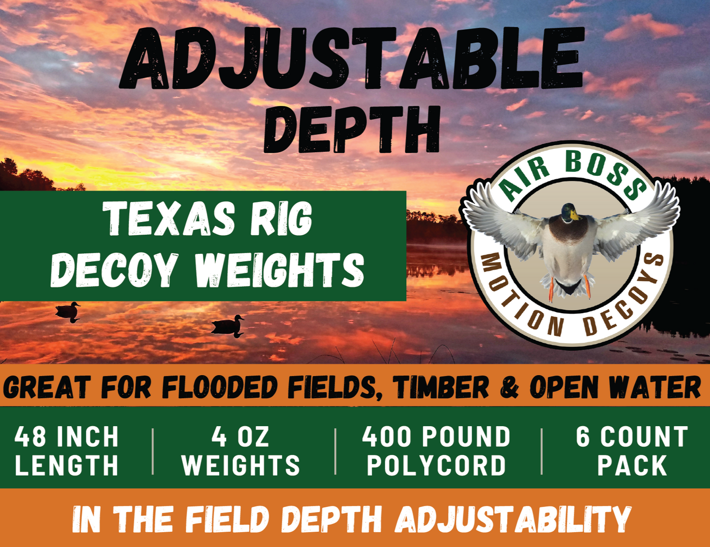 Adjustable Depth Texas Rig (6 Pack)