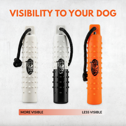 The HuntEmUp 3in Plastic Dog Training Bumper Dummy w/Valve White