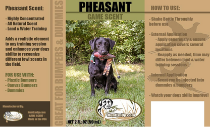 HuntEmUp Ultimate Pheasant Training Bundle – Pheasant Training Dummy with Pheasant Scent