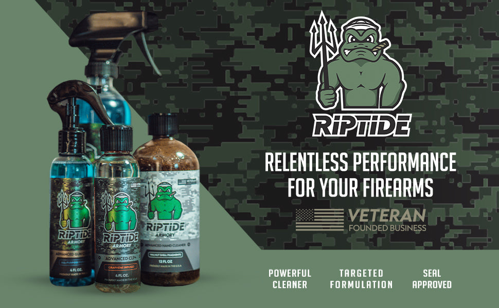 Riptide Armory CLP+ Graphene - Cleans, Lubes, Protects Targeted Long-Lasting Formula - Most Advanced Technology in Nano Coating Protection - Veteran Owned & Formulated by US Navy Seal MOST ADVANCED FORMULA! This high-performance, all-in-one CLP formulatio