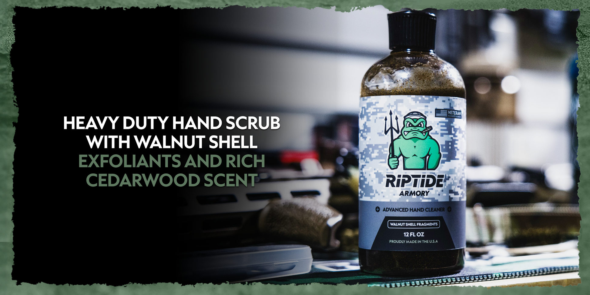 Riptide Armory Advanced Hand Cleaner With Walnut Shell Fragments - Use Cutting Edge Advancements to Leave Hands Carbon & Chemical Free - Veteran Founded & Formulated by Former US Navy Seal MOST ADVANCED FORMULATIONS! This high-performance hand soap uses w