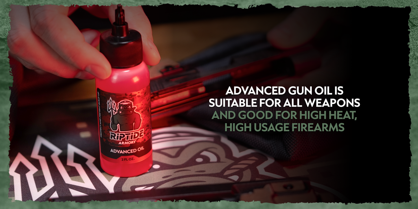 Riptide Armory Advanced Gun Oil - Long Lasting Graphene Protection & Lubricitity - Protect & Prevent Buildup - Safe on All Surfaces - Veteran Founded & Formulated by Former US Navy Seal (2oz) MOST ADVANCED FORMULA! This high-performance, highly protective