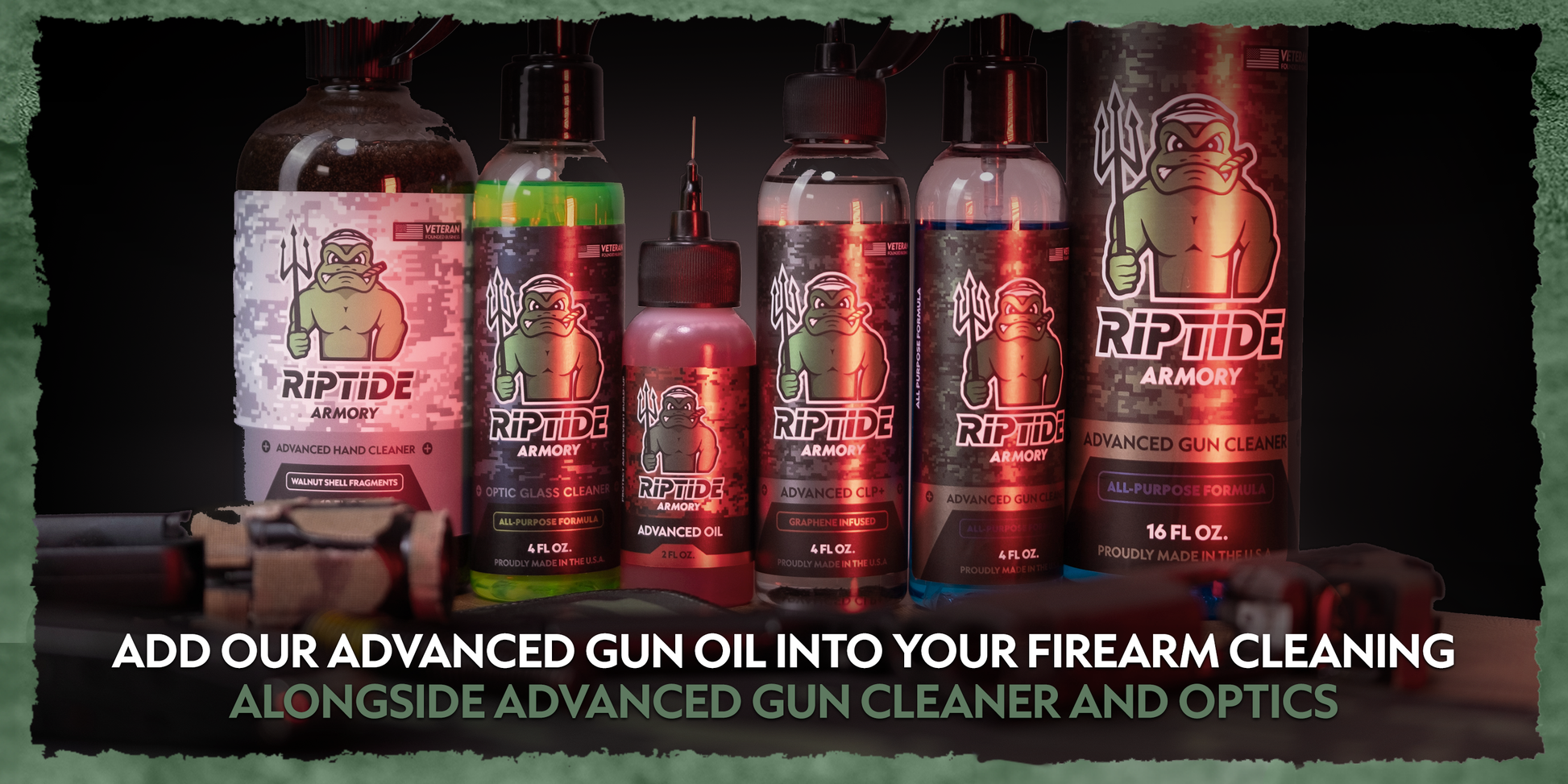 Riptide Armory Advanced Gun Oil - Long Lasting Graphene Protection & Lubricitity - Protect & Prevent Buildup - Safe on All Surfaces - Veteran Founded & Formulated by Former US Navy Seal (2oz) MOST ADVANCED FORMULA! This high-performance, highly protective