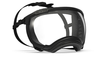 Rex Specs Goggles provide stable, secure eye protection for your dog. Rex Specs are used by professional working dogs deploying from helicopters, simple sunny day strollers, bird flushing hunting dogs and motorcycle-riding pup alike. Wherever and whatever