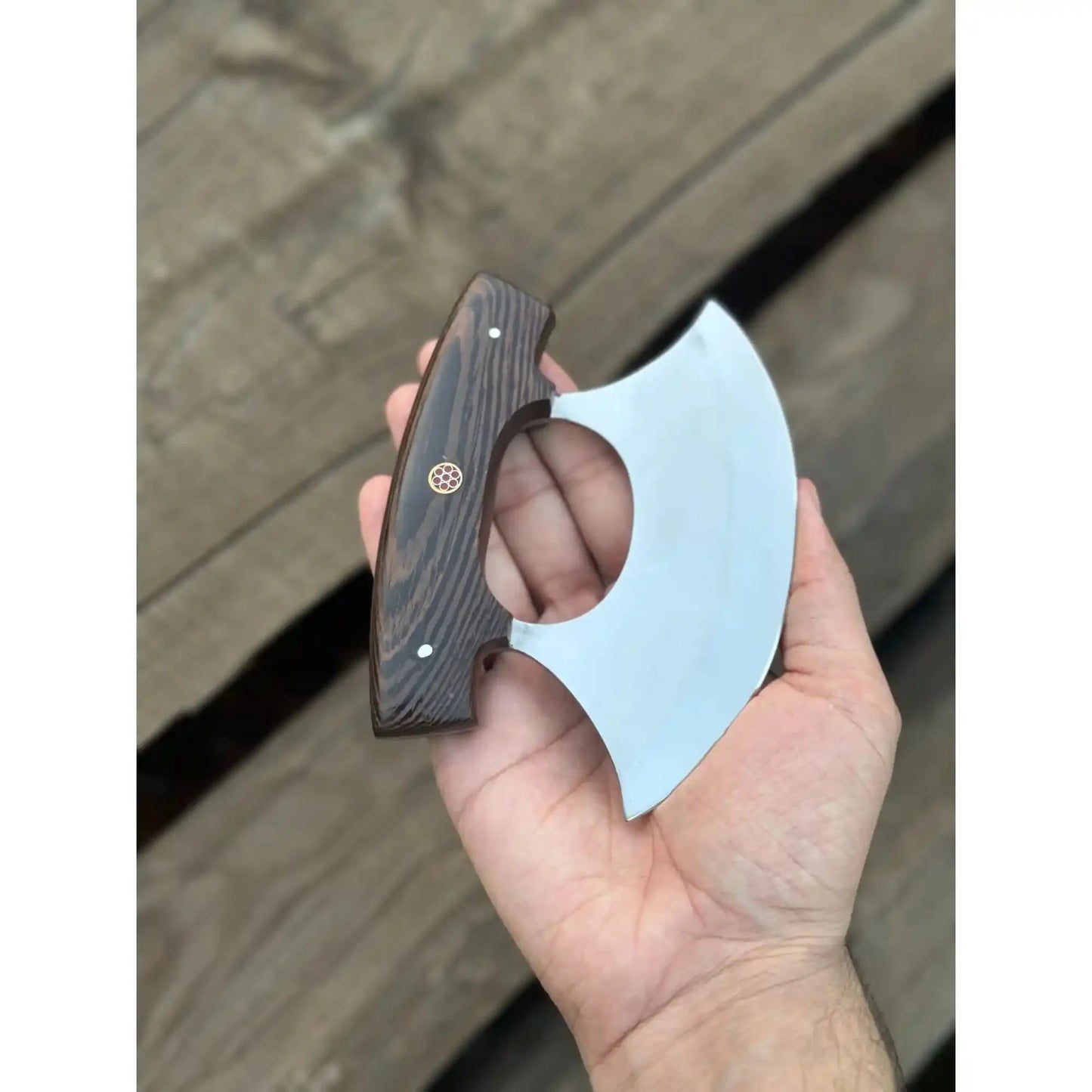 Handcrafted Ulu Chopper Knife – Wenge Wood Handle | Stainless Steel Blade | JW SteelCrafts