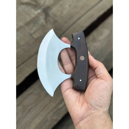 Handcrafted Ulu Chopper Knife – Wenge Wood Handle | Stainless Steel Blade | JW SteelCrafts