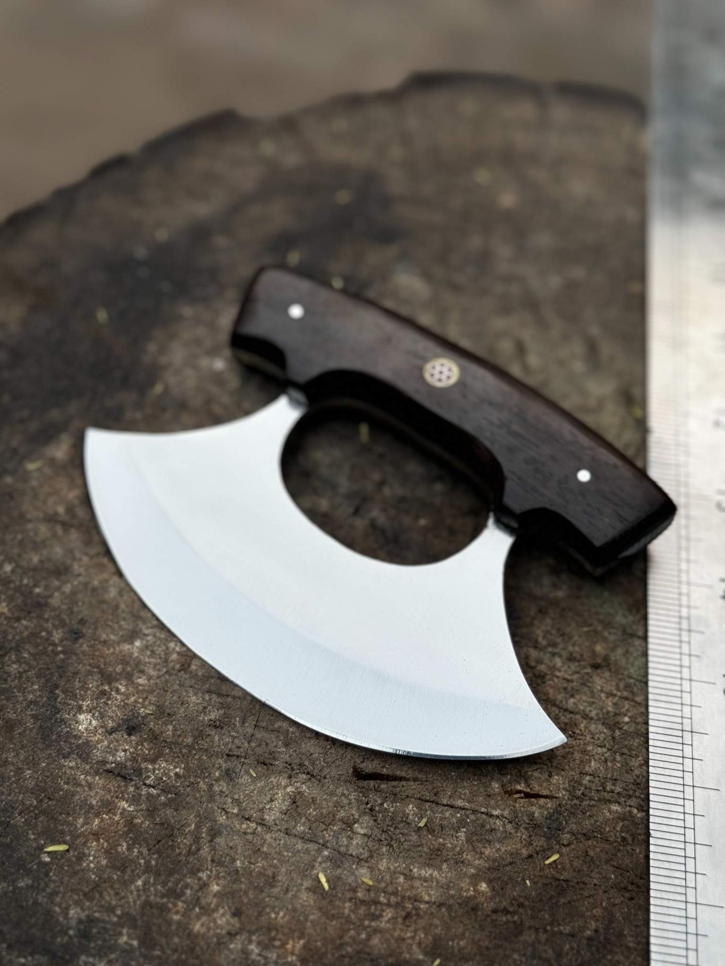 Handcrafted Ulu Chopper Knife – Wenge Wood Handle | Stainless Steel Blade | JW SteelCrafts