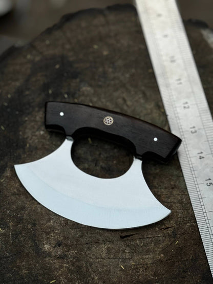 Handcrafted Ulu Chopper Knife – Wenge Wood Handle | Stainless Steel Blade | JW SteelCrafts