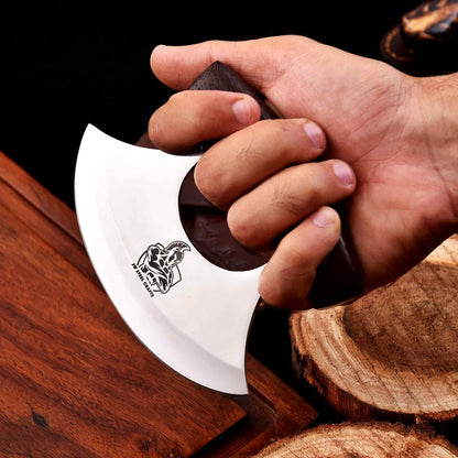 Handcrafted Ulu Chopper Knife – Wenge Wood Handle | Stainless Steel Blade | JW SteelCrafts