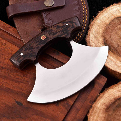 Handcrafted Ulu Chopper Knife – Wenge Wood Handle | Stainless Steel Blade | JW SteelCrafts