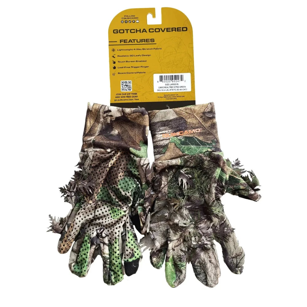 3D Leafy Camo Gloves for Hunting! 2 Styles, 2 Sizes, & 4 Camo Patterns!QuikCamoThe Fowl DepotLeafy Camo Gloves (Fingerless or Touchscreen Tips)