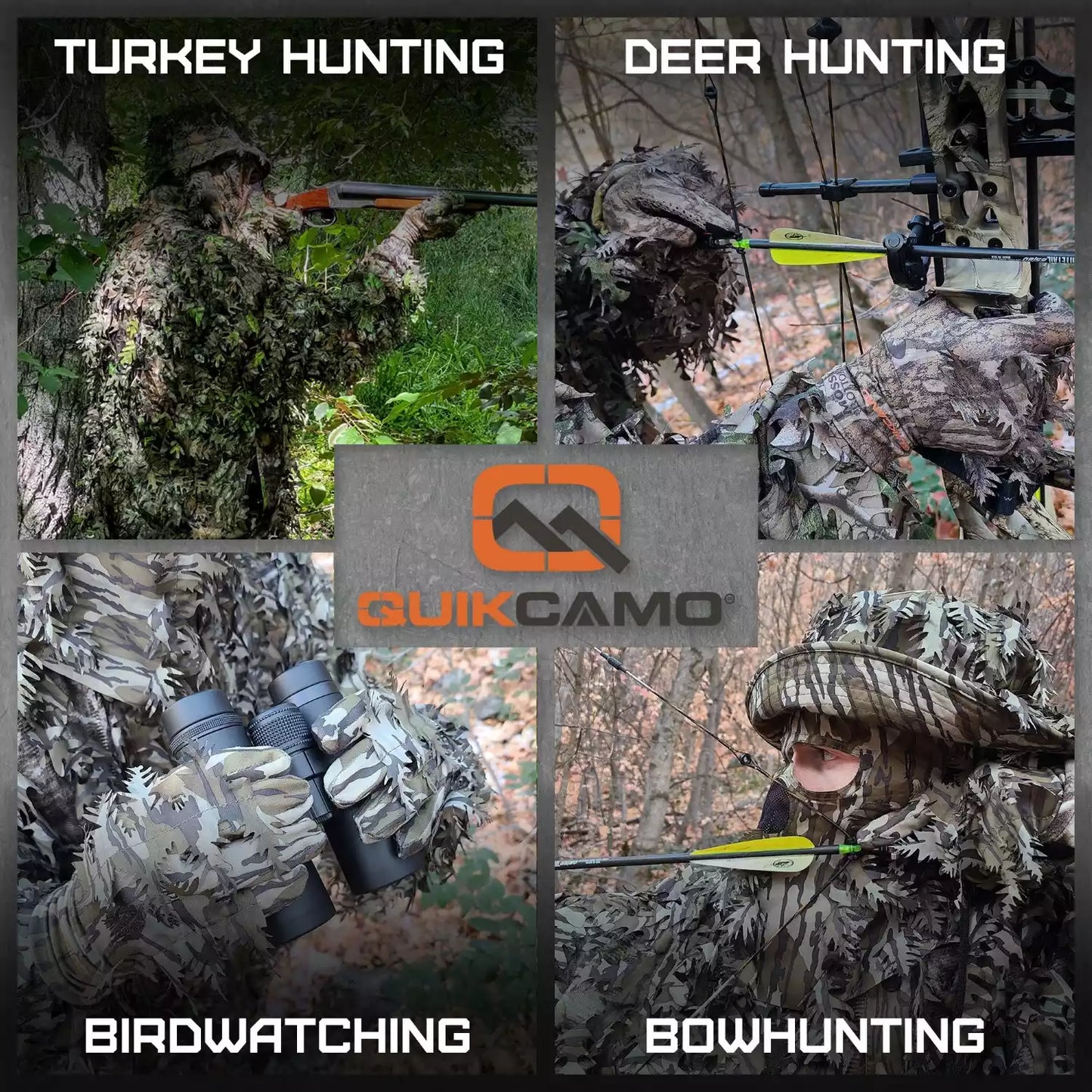 3D Leafy Camo Gloves for Hunting! 2 Styles, 2 Sizes, & 4 Camo Patterns!QuikCamoThe Fowl DepotLeafy Camo Gloves (Fingerless or Touchscreen Tips)