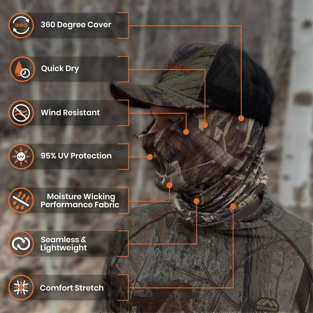 - Multi-mode / Multifunctional Headwear aka The QuikCover - Use as a Face Mask, Neck Gaiter, or Beanie - Lightweight, Breathable, Moisture Wicking FabricQuikCamoThe Fowl DepotMultifunctional Face Mask Neck Gaiters (Stretch Fit, OSFM)