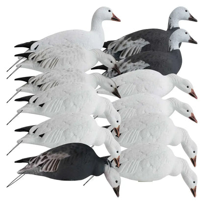Every detail, feature, and function of Hardcore’s Rugged Series Full Body Snow and Blue goose decoys will change the way you snow goose hunt: forever. Three unique anatomically correct one-piece poses, aligned with Hardcore’s FowlFlex™ Technology create a