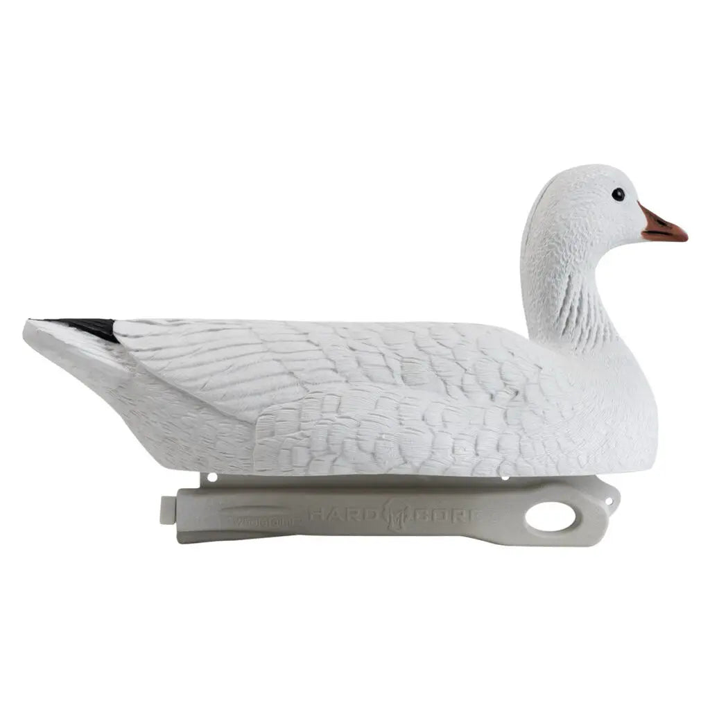 The Hardcore Waterfowl Floater Sentry Adult Snow Goose decoy 6-pack is tough as nails and feature-rich. Our ultra-durable FowlFlex™ technology withstands everyday abuse while our WhaleTail™ keel and true-to-life paint schemes create lifelike movements and