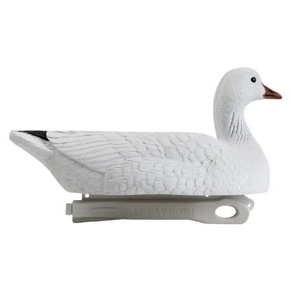 The Hardcore Waterfowl Floater Sentry Adult Snow Goose decoy 6-pack is tough as nails and feature-rich. Our ultra-durable FowlFlex™ technology withstands everyday abuse while our WhaleTail™ keel and true-to-life paint schemes create lifelike movements and