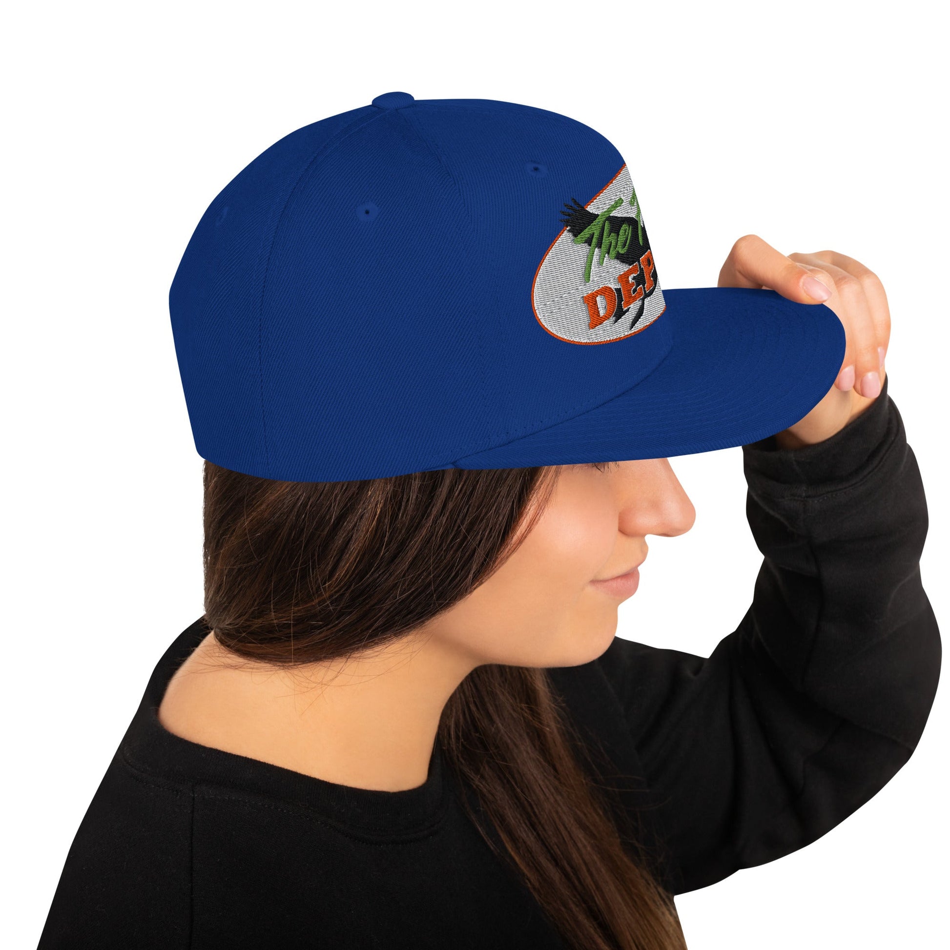 This hat is structured with a classic fit, flat brim, and full buckram. The adjustable snap closure makes it a comfortable, one-size-fits-most hat. • 80% acrylic, 20% wool • Green Camo is 60% cotton, 40% polyester • Structured, 6-panel, high-profile • 6 e