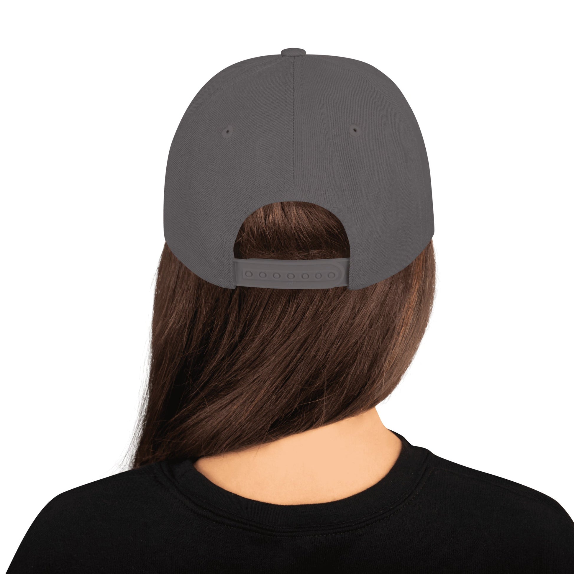 This hat is structured with a classic fit, flat brim, and full buckram. The adjustable snap closure makes it a comfortable, one-size-fits-most hat. • 80% acrylic, 20% wool • Green Camo is 60% cotton, 40% polyester • Structured, 6-panel, high-profile • 6 e