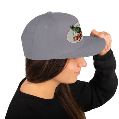This hat is structured with a classic fit, flat brim, and full buckram. The adjustable snap closure makes it a comfortable, one-size-fits-most hat. • 80% acrylic, 20% wool • Green Camo is 60% cotton, 40% polyester • Structured, 6-panel, high-profile • 6 e