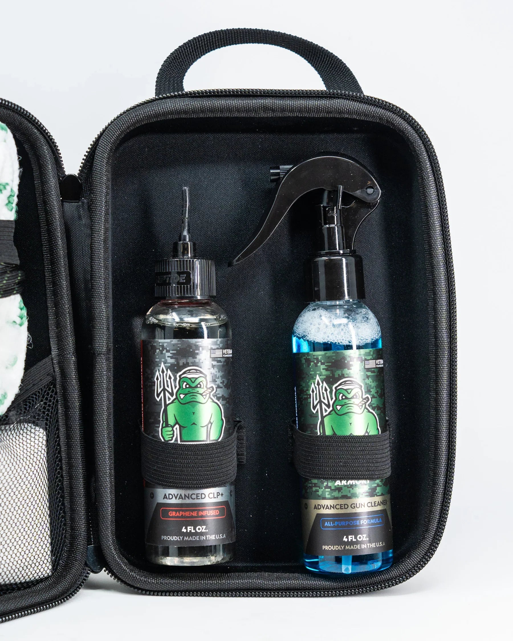 The Ultimate Gun Cleaning Kit - Leather Case was designed to provide the ultimate cleaning solution with everything you need and nothing more. This kit includes a 9mm, 12GA, .30 cal, and .22 Bore Snakes which also fits for .223/5.56, a double-ended nylon