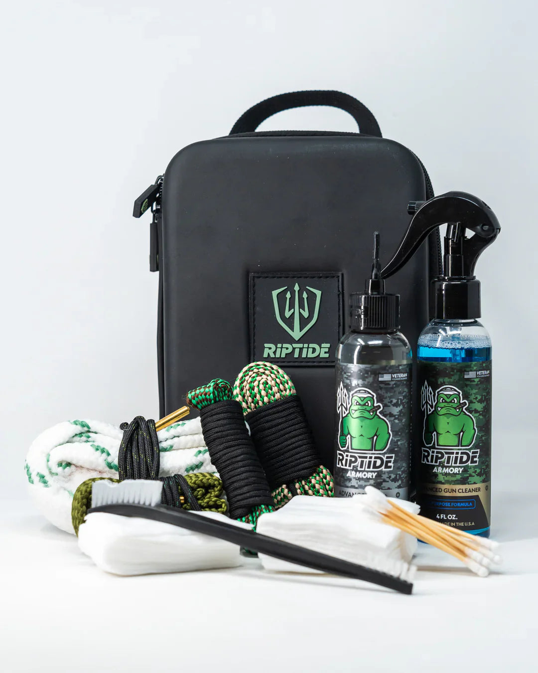 The Ultimate Gun Cleaning Kit - Leather Case was designed to provide the ultimate cleaning solution with everything you need and nothing more. This kit includes a 9mm, 12GA, .30 cal, and .22 Bore Snakes which also fits for .223/5.56, a double-ended nylon